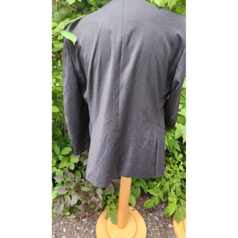 Calvin Klein Men's 42R Gray Pinstripe 100% Wool Blazer Business Suit Jacket - Picture 2 of 12